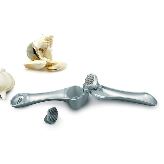 Cuisinox Ergonomic Aluminum Garlic Press with Cleaner Tool, 6.5"