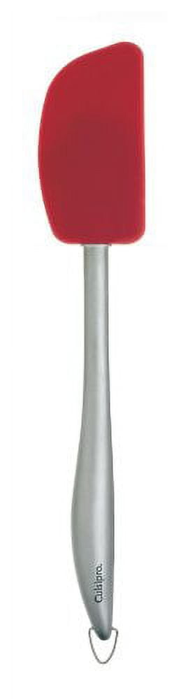 Red Angled Silicone Spatula with Stainless Steel Handle, 11.75-Inch
