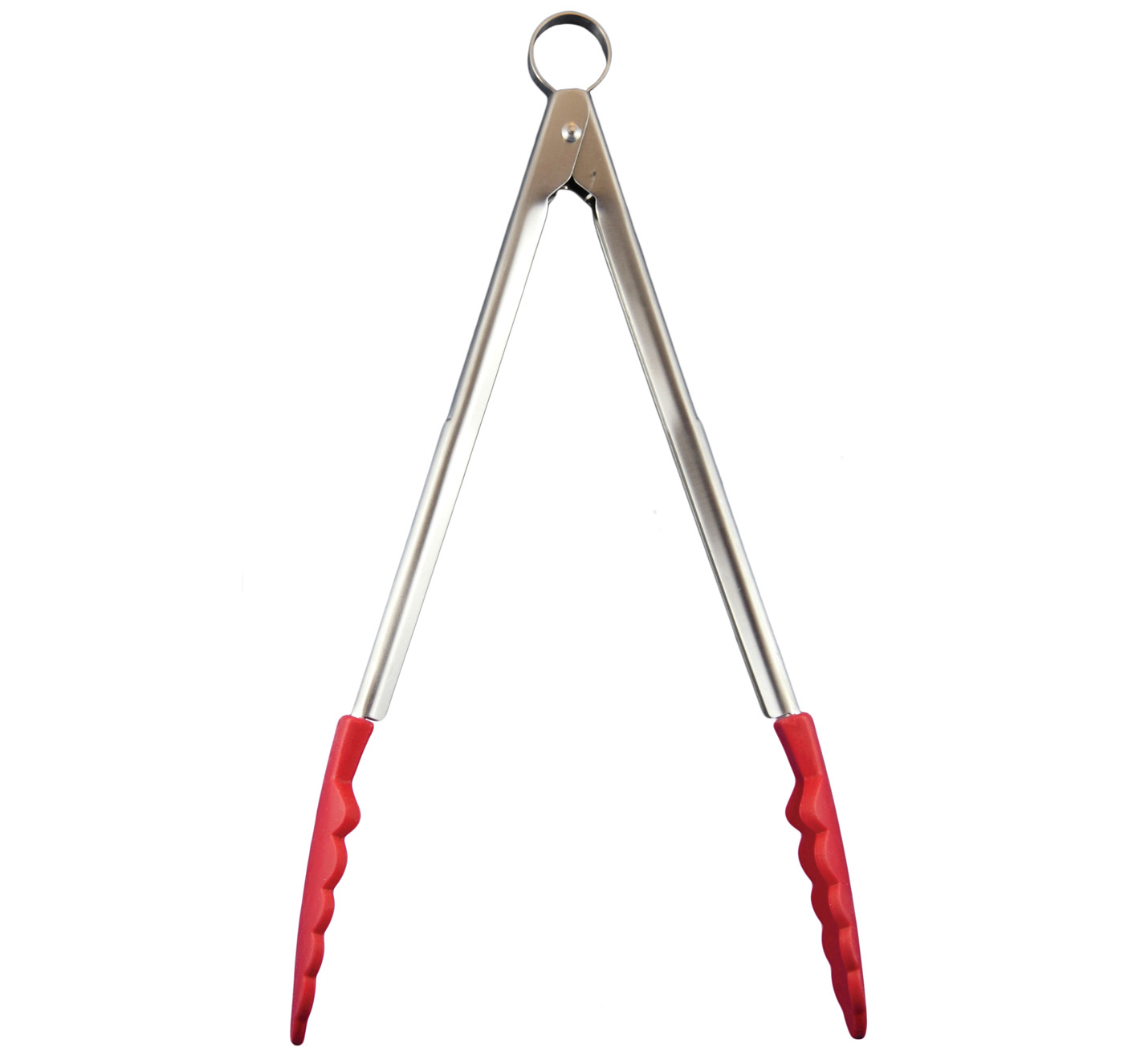Cuisipro 12 Inch Stainless Steel Silicone Locking Tongs, Red - image 1 of 2