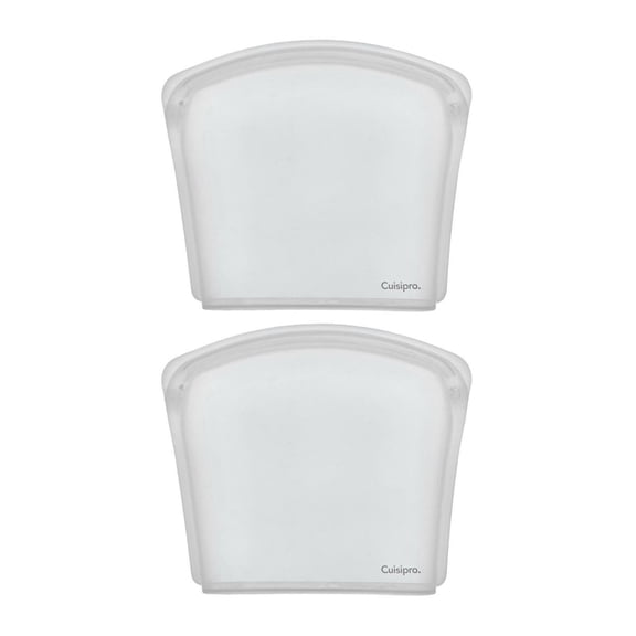 Cuisipro Clear Silicone Pack-it Bag (8 x 7-Inch, 27 fl oz, Seamless, 2-Pack)