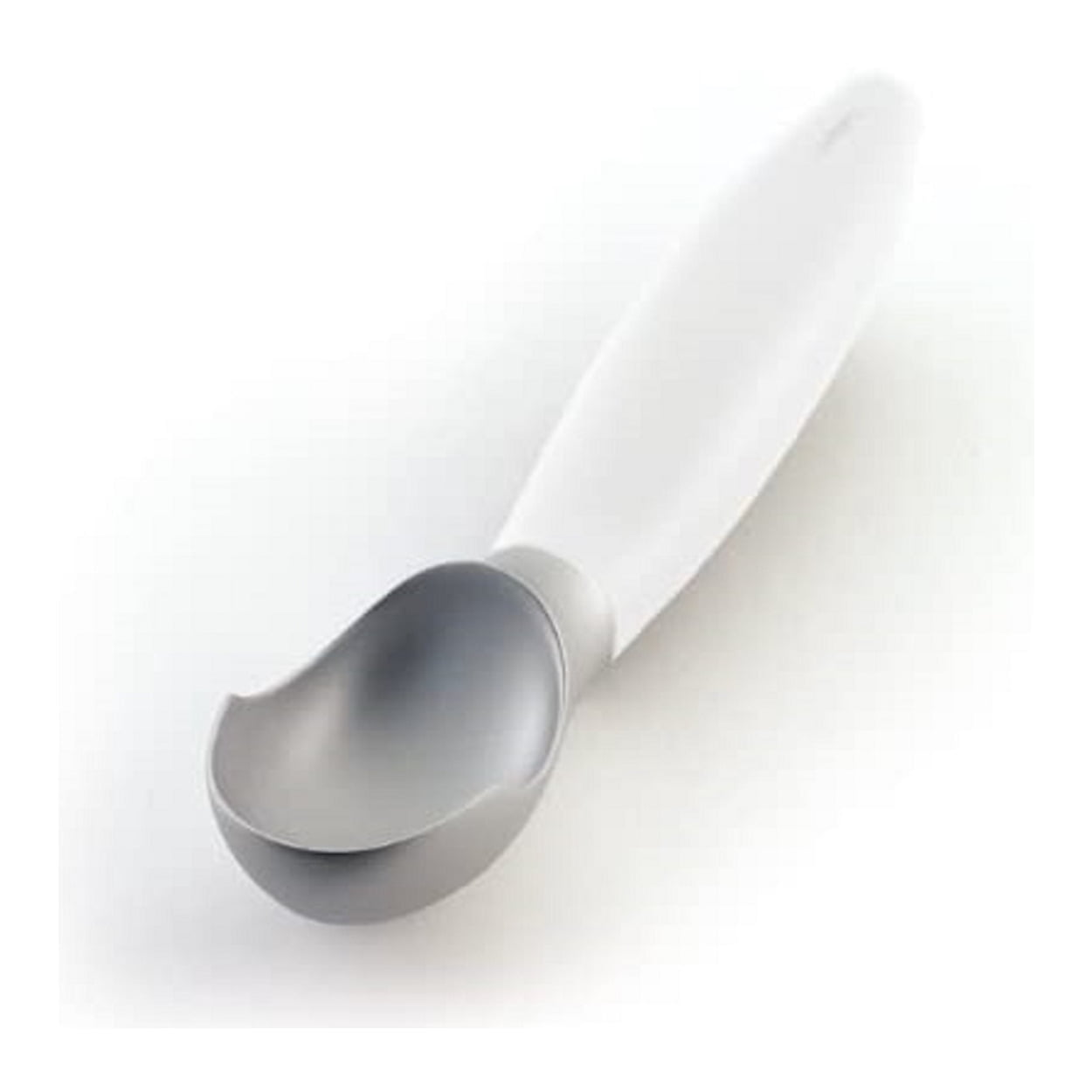 White Stainless Steel Non-Stick Ice Cream Scoop with Non-Slip Grip