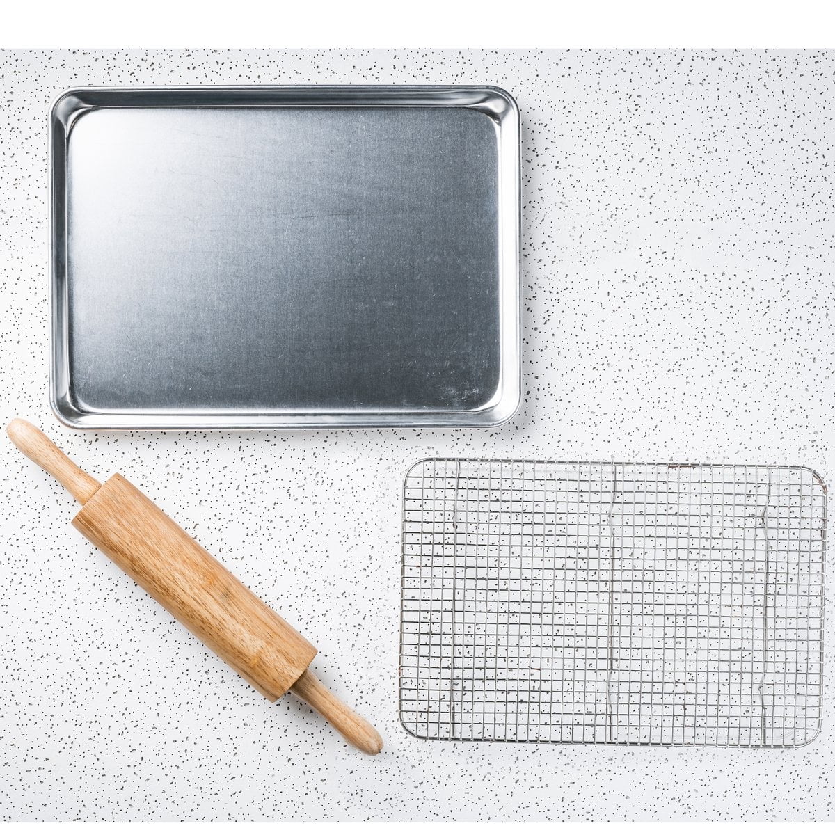Stainless Steel and Aluminum Non-Stick Baking Sheet with Cooling Rack