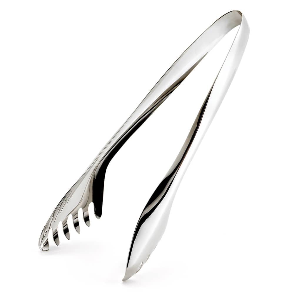 Elegant Silver Stainless Steel 11-Inch Salad Tongs