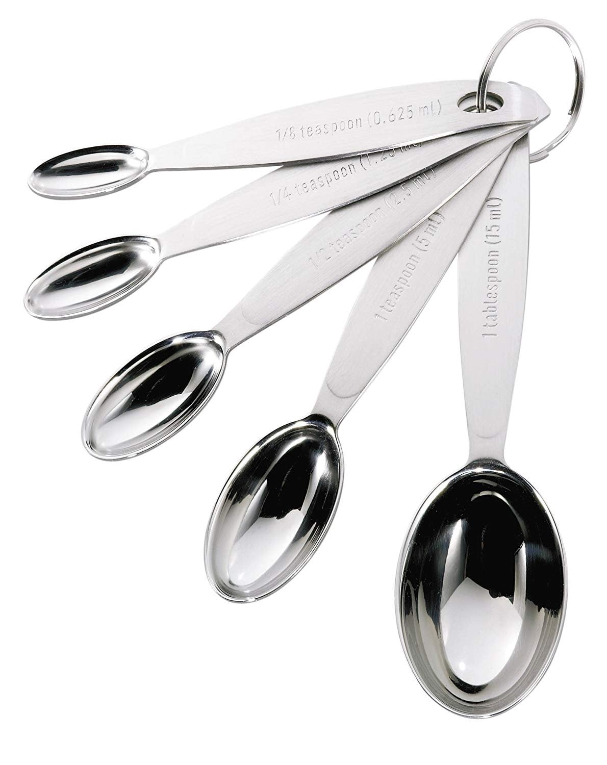 5Pcs Measuring Spoons Set Stainless Steel - HYQO Metal Teaspoon Measuring  Spoons Stainless Steel Kitchen Set Coffee Measuring Spoon - Small Spoons  for