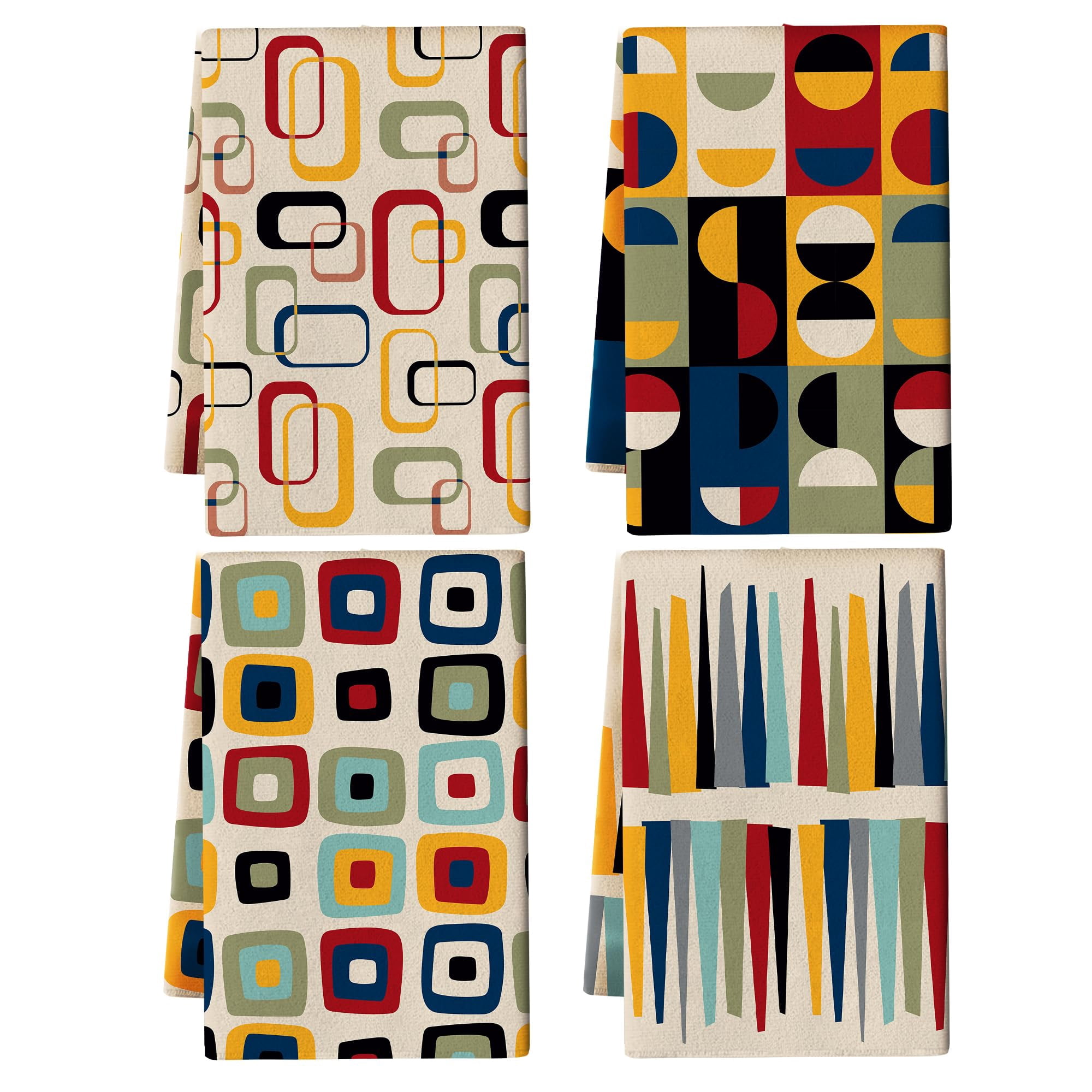 Cukemip Mid Century Modern Vintage Retro Decor Kitchen Dish Towel Set ...