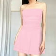 Cukeondy Women's Formal Dresses Solid Strapless Bandeau Mini Dress