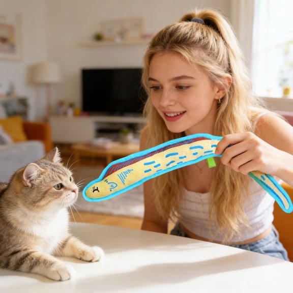 Cul Long Fish Cat Grass Catnip Toy (50*5Cm) Small Cat Interactive Toy For Cat Entertainment Cat Chew Toy 50Cm X 5Cm