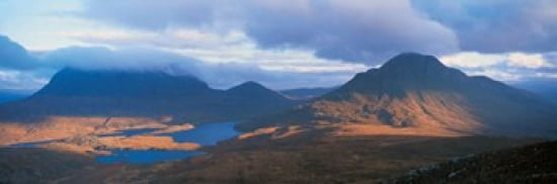 Cul Moor & Cul Beag (Mountains) Stac Pollaidh National Nature Reserve Scotland Canvas Art - Panoramic Images (36 x 12)
