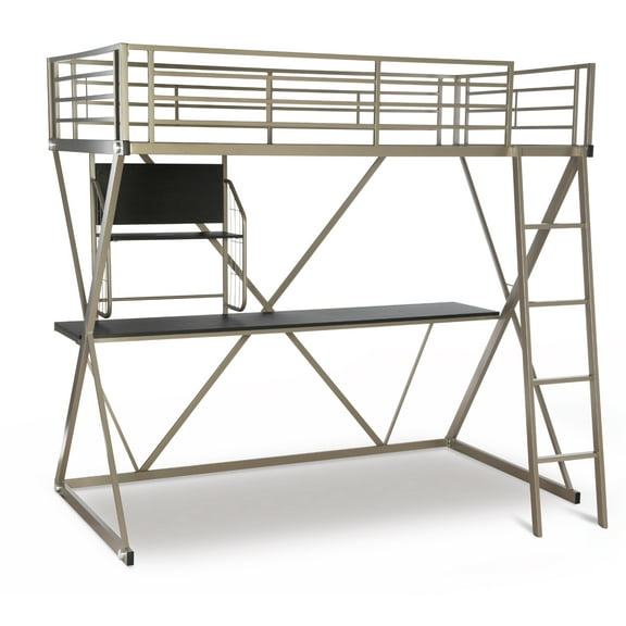 Culberton Sleep, Study, and Store Twin Loft Bed, Pewter