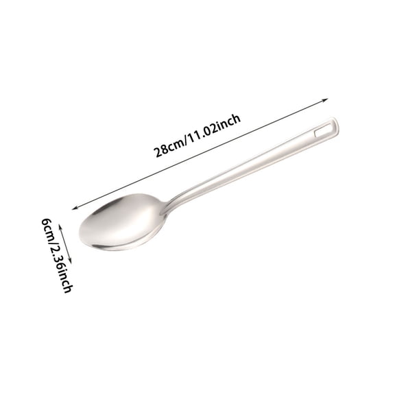 Culer Cooking Spoon Set Stainless Steel Silver Serving Spoons Solid Spoon & Spoon For Restaurant Large Metal Tablespoon Basting Spoon Perforated Spoon Metal Kitchen Utensils