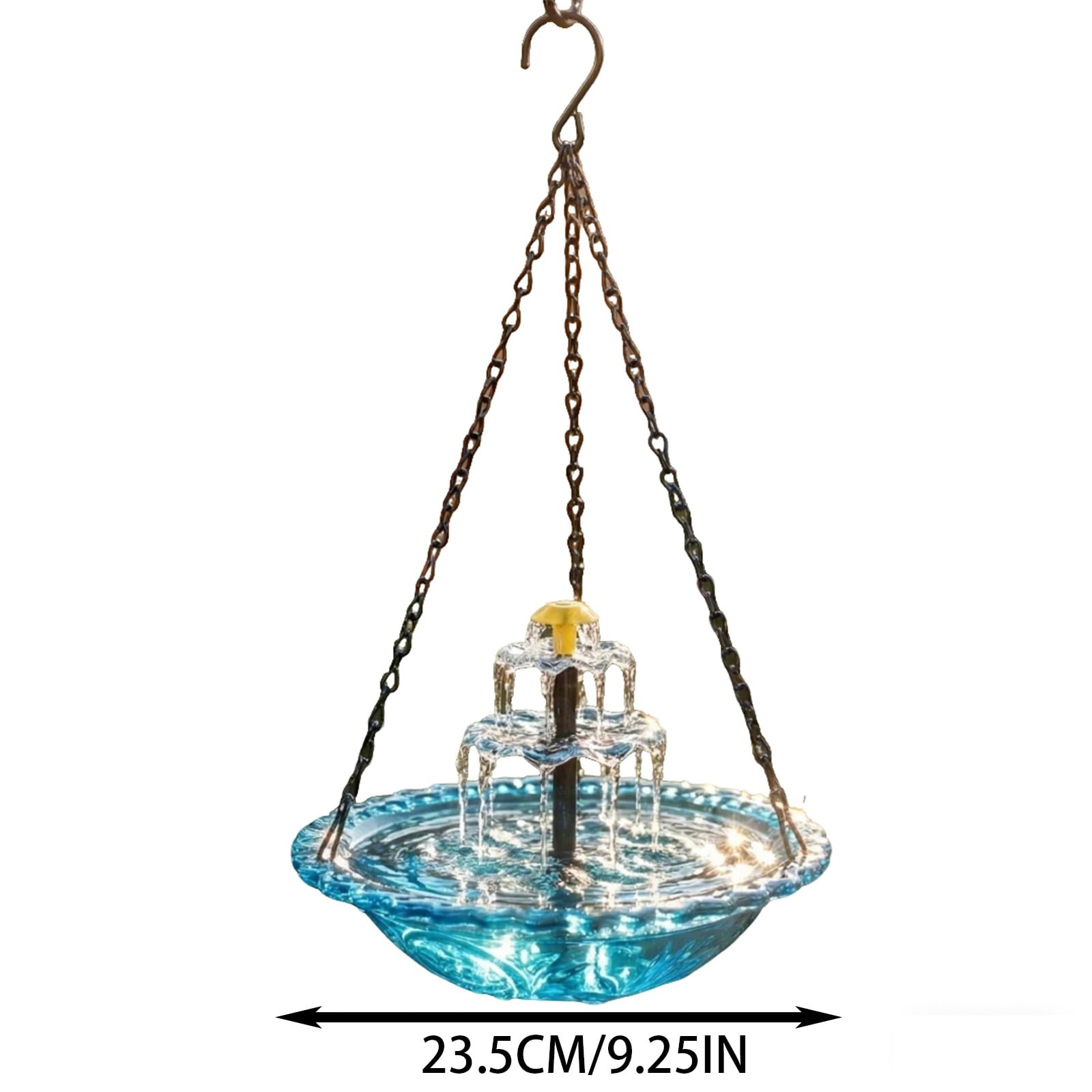 Culer Hanging Bird Bath 9.25" Bird Bath Bowl With Solar Mount Bath Bowl Powered By Water For Outdoor Garden Solar Powered Bird Bath