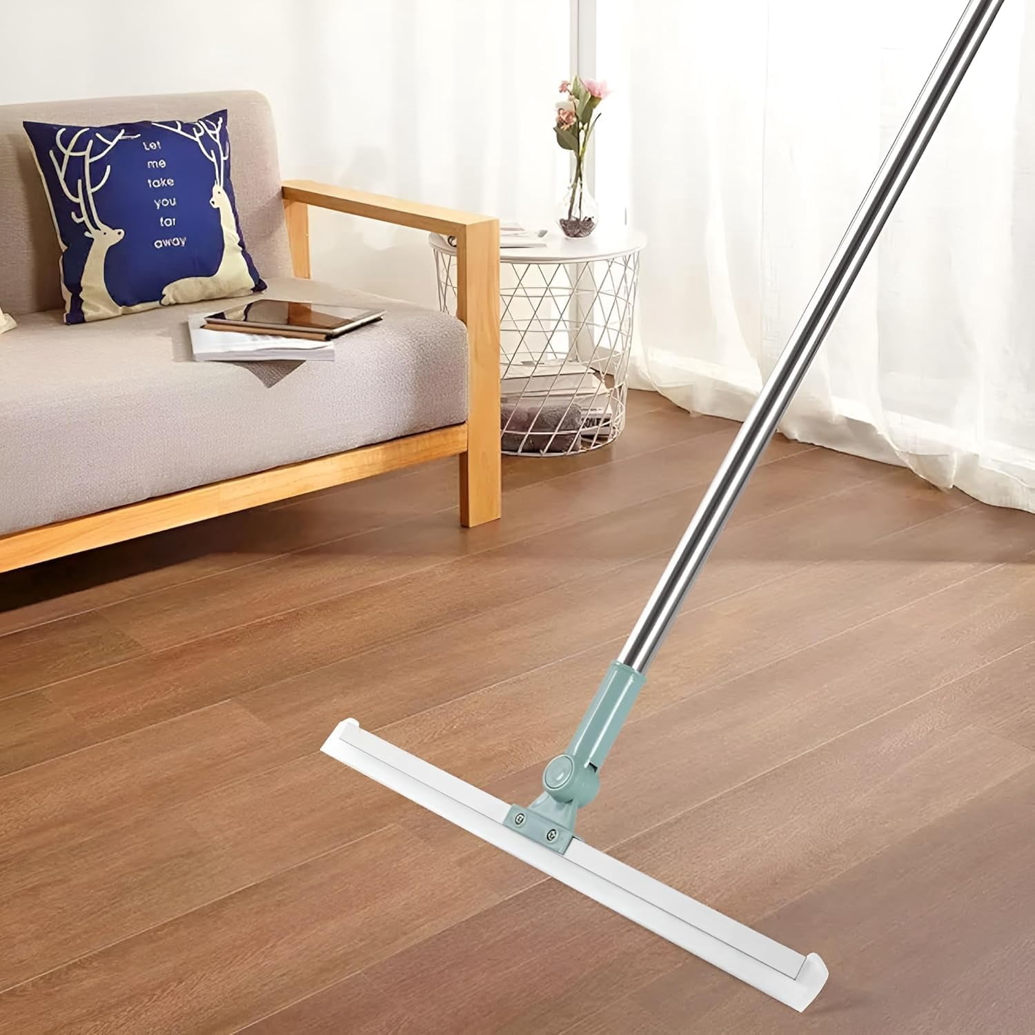 17" Magic Broom Squeegee With 56" Adjustable Handle - For Floors, Windows, Tile, Pet Hair & Glass Cleaning 5 thumbnail image