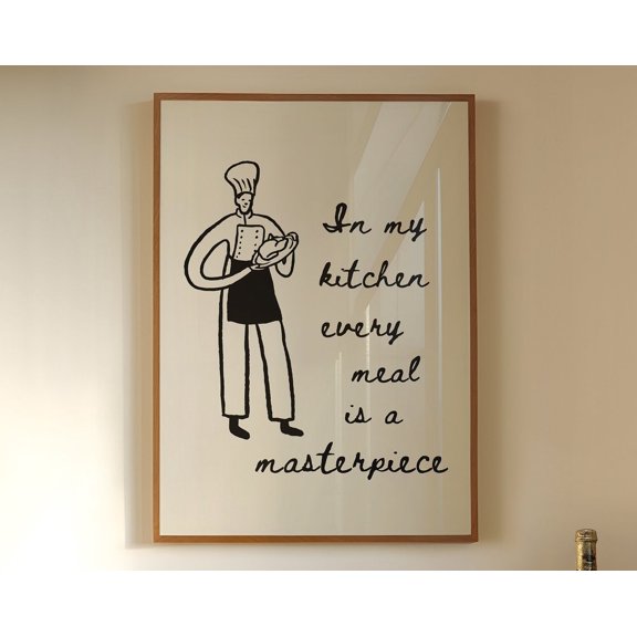Culinary Art, Cute Kitchen Posters, Aesthetic Kitchen Decor, Cooking Art Print, Home Chef Quotes, Trendy Chef Wall Art, Wall Art, Modern Wall Decor, 24x36 UNFRAMED