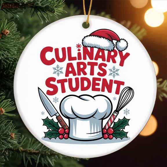 Culinary Arts Student Ornament, Christmas Ornament 2025, Personalized Gift for Culinary Arts Student Class of 2025 Keepsake for Him or Her 201or15