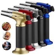 Culinary Butane Torch Blow Torch Lighter, Refillable Cooking Kitchen Torch with Safety Lock Adjustable Flame for BBQ, Creme Brulee, Baking, Cooking, Crafts, Cigar (Butane Gas not Included)