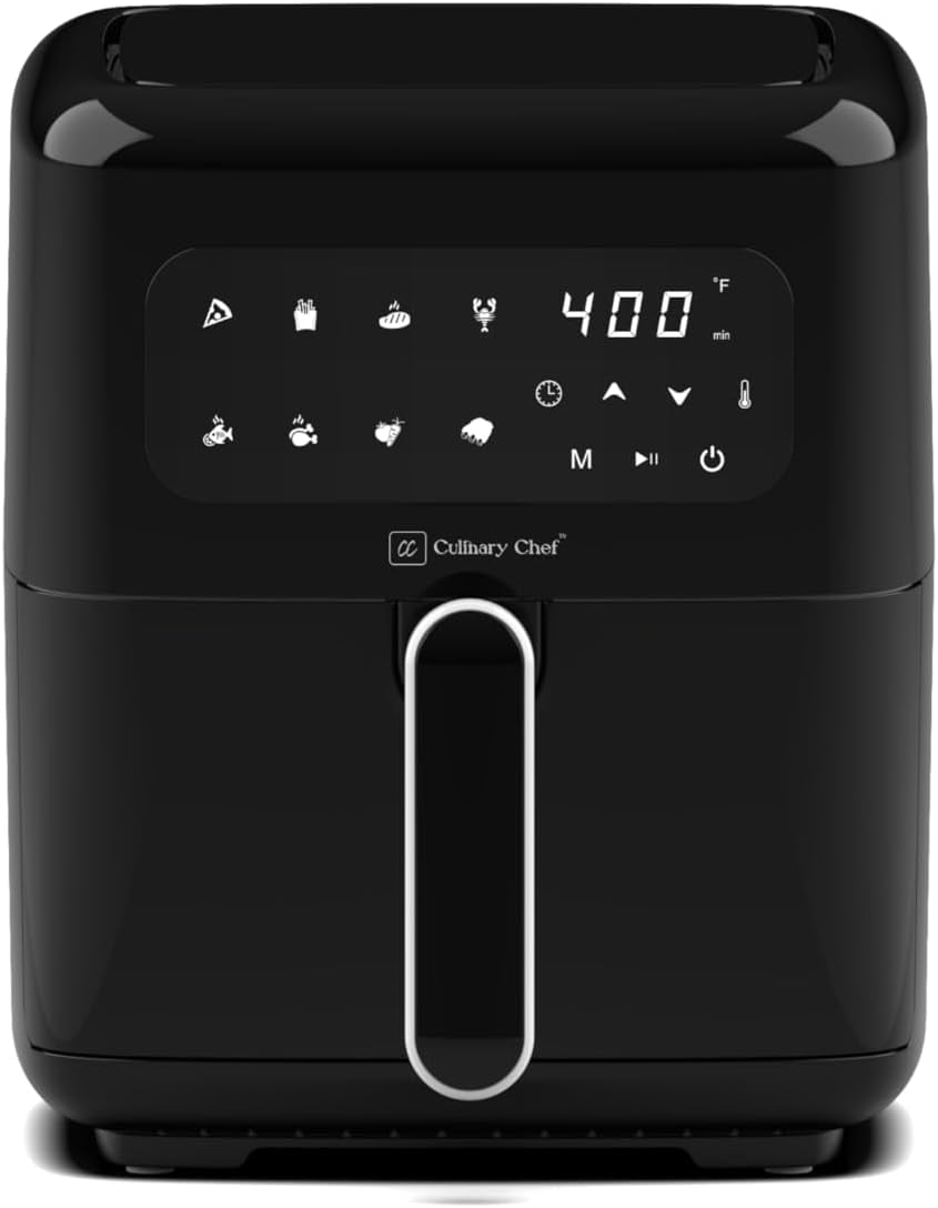 Culinary Chef 3.2-Quart Black Electric Air Fryer with Touch Panel