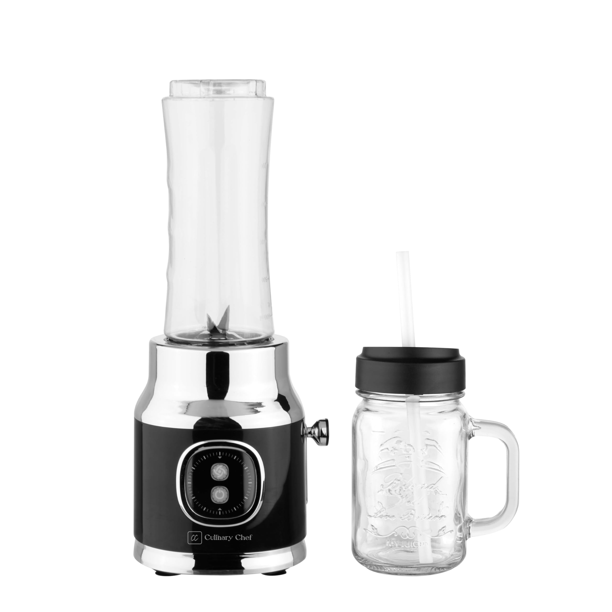 Culinary Chef, 300W Smoothie Maker Blender with 500ml Glass Mason Jar ...