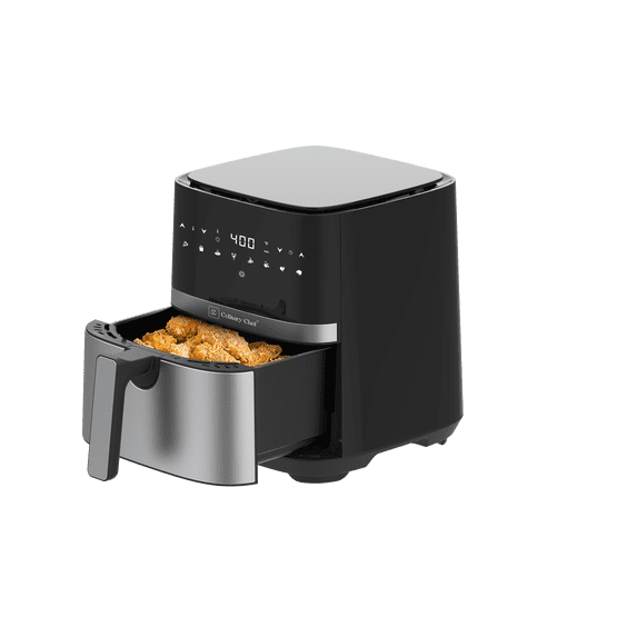 Culinary Chef 5.8-Quart Electric Air Fryer, Adjustable Temperature, Touch Panel Control, One-Touch Cook Functions, and 360° Rapid Cooking, 1350 Watt Power