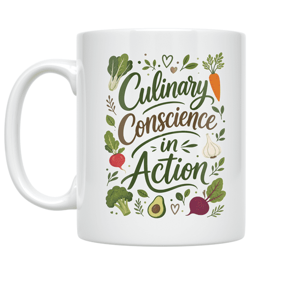 Culinary Conscience in Action - Mindful Cook - 11 oz Ceramic Coffee Mug