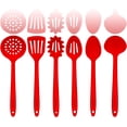 thumbnail image 1 of Culinary Couture Red Silicone Cooking Utensils Set – Sturdy Steel, 1 of 2