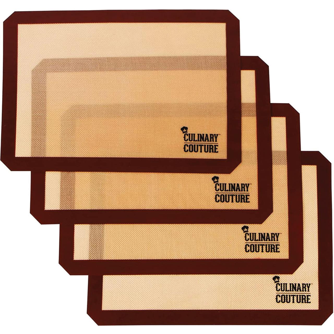 Kiwi Silicone Baking Mats 2 pack with 4 Pc set Tongs and Spatulas