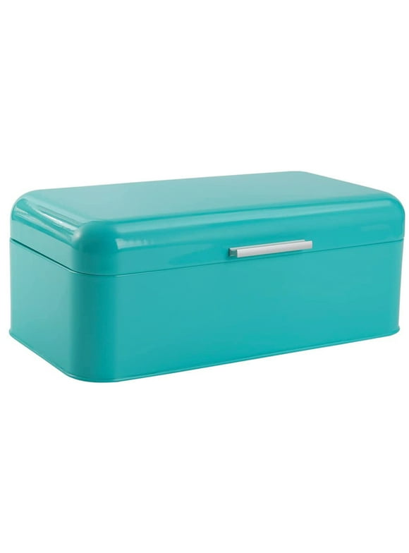 Culinary Couture Stainless Steel Bread Box for Kitchen Countertop Metal Storage Container Turquoise