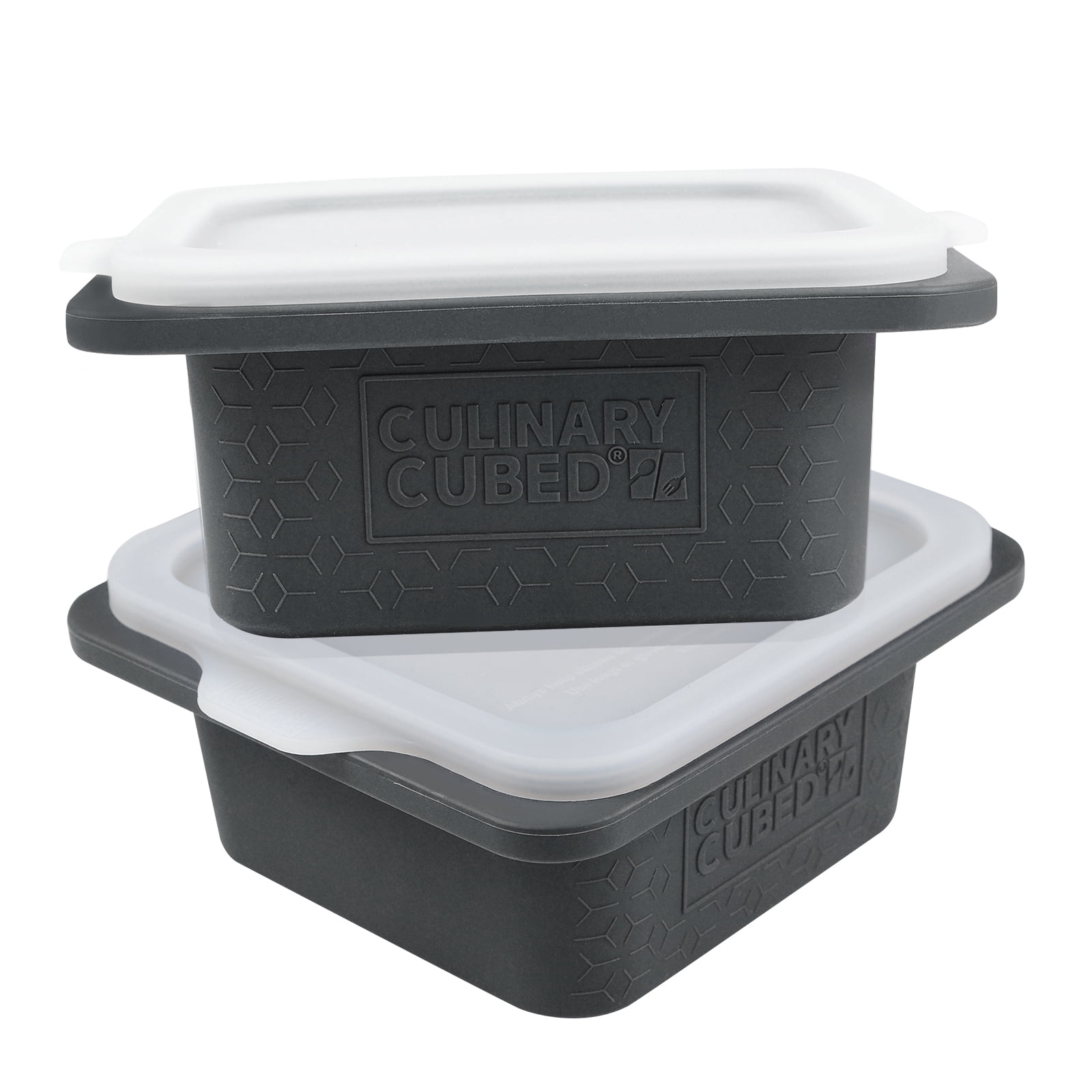 Culinary Cubed 1 Set(2 Pack) Gray 2-Cup Silicone Freezer Trays with Lid ...