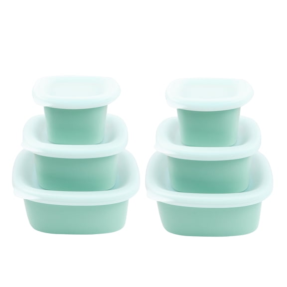 Culinary Cubed 2 Pack Silicone Containers for Food, 6PCS - Stackable Silicone Meal Prep Containers with Lids, BPA Free, Airtight, Freezer & Dishwasher Safe, Dark Green+Dark Green Combo