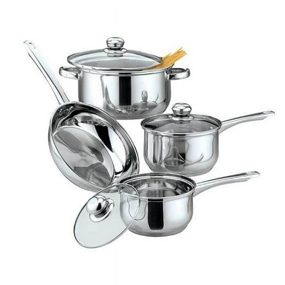 Culinary Edge 7 Piece Oven Safe Stainless Steel Cookware Set