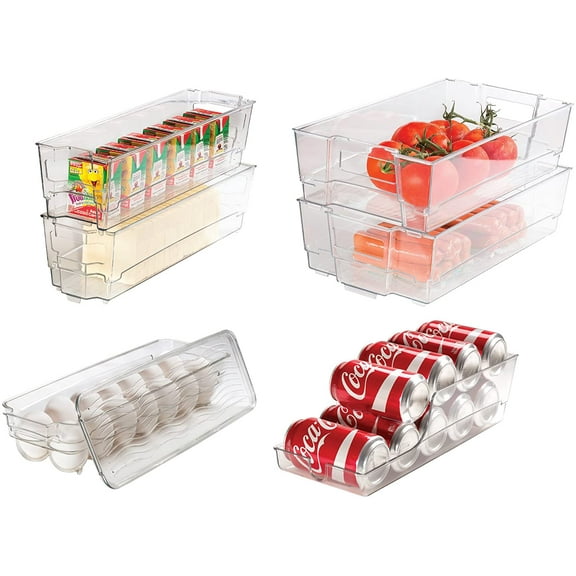 Culinary Edge Fridge Bin Set, Food Storage, Clear (7 Piece)