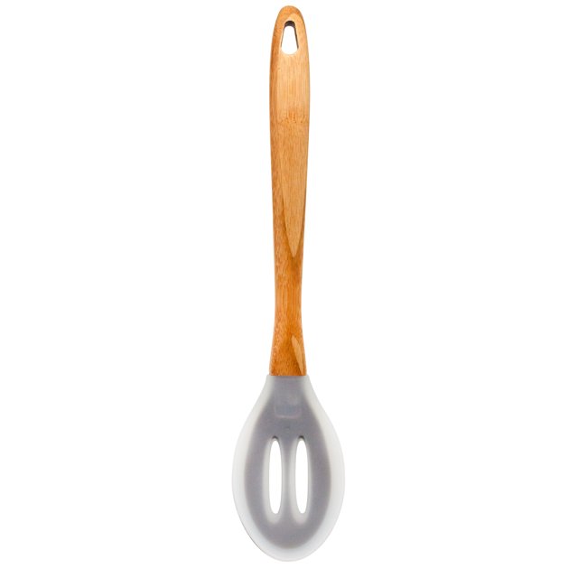 Culinary Elements Bamboo & Silicone Slotted Spoon BPA Free, Eco