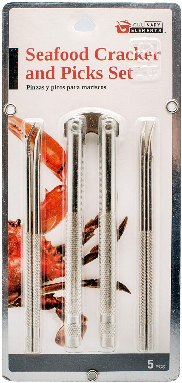 Culinary Elements Stainless Steel Seafood Cracker and Pick 5 Piece Set