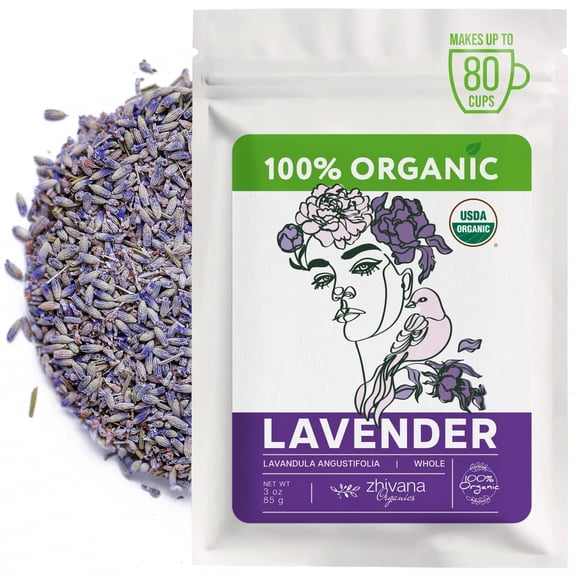 Culinary Lavender Flowers Organic - Dried Food Grade Lavender for Drinks, Cooking & Baking - Edible & Aromatic T de Lavanda Natural - 3oz.