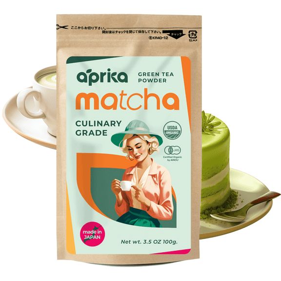 Culinary Matcha Green Tea Powder, Organic Japanese Tea 3.5oz (100g) by Aprika Life
