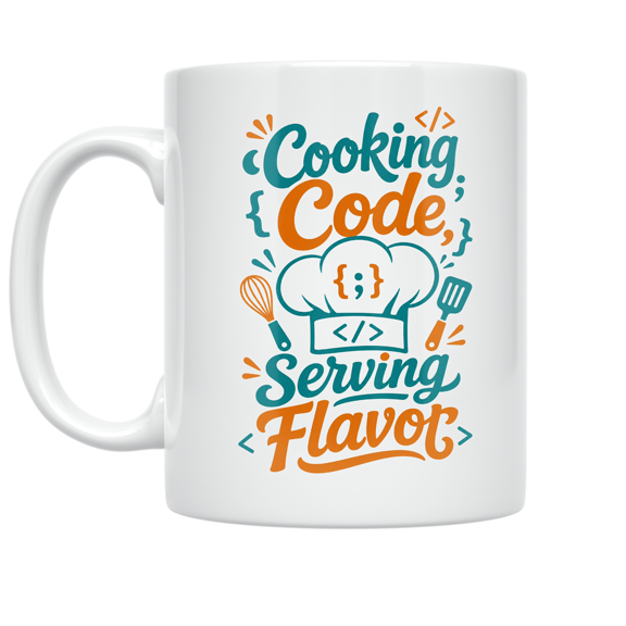 Culinary Programming Design - Tech-Savvy Food Enthusiast - 11 oz Ceramic Coffee Mug
