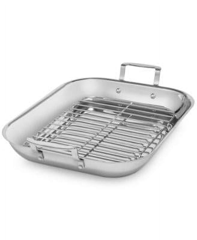 Martha Stewart Thayer 18 Enamel on Steel Roaster Pan w/Stainless Steel Rack - Red