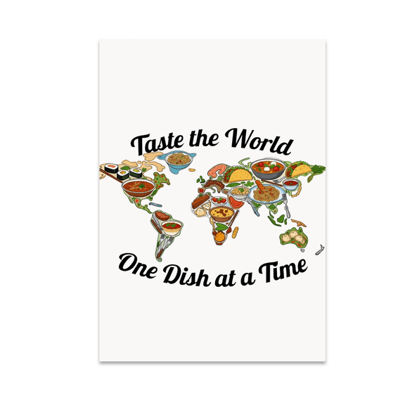Culinary World Map Art - Food Lover - 13x19 Poster Print