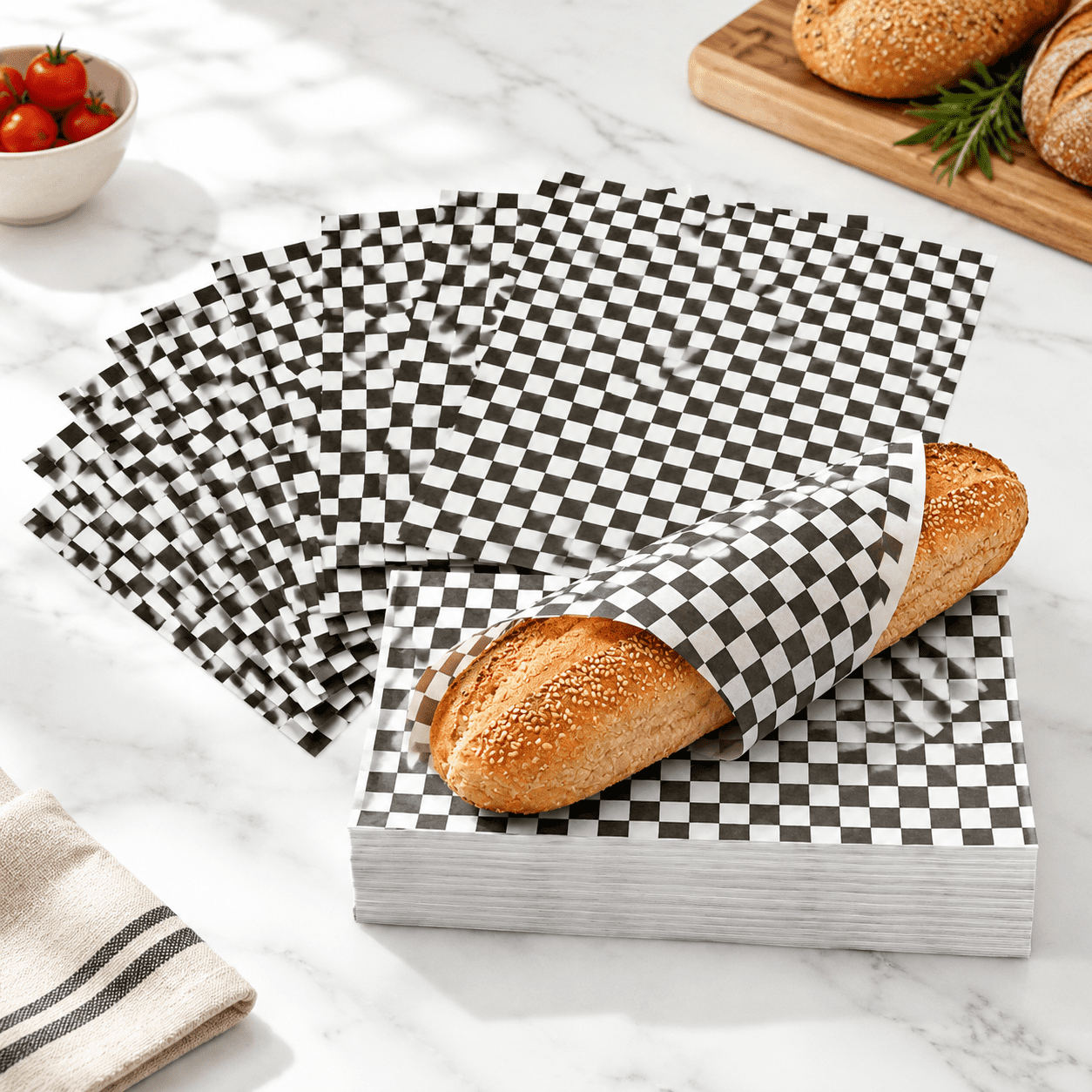 Culiware Deli Paper Sheets 12x12 Inch 1000- Classic Checkered Wax Sheet ...