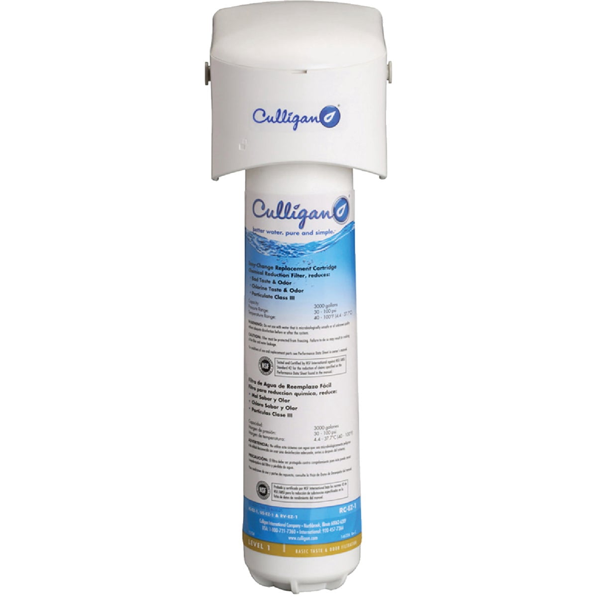 Culligan IC-EZ-1 EZ-Change Inline Icemaker and Refrigerator Filtration System, Basic 3,000 Gallon Filter Included 3-Pack