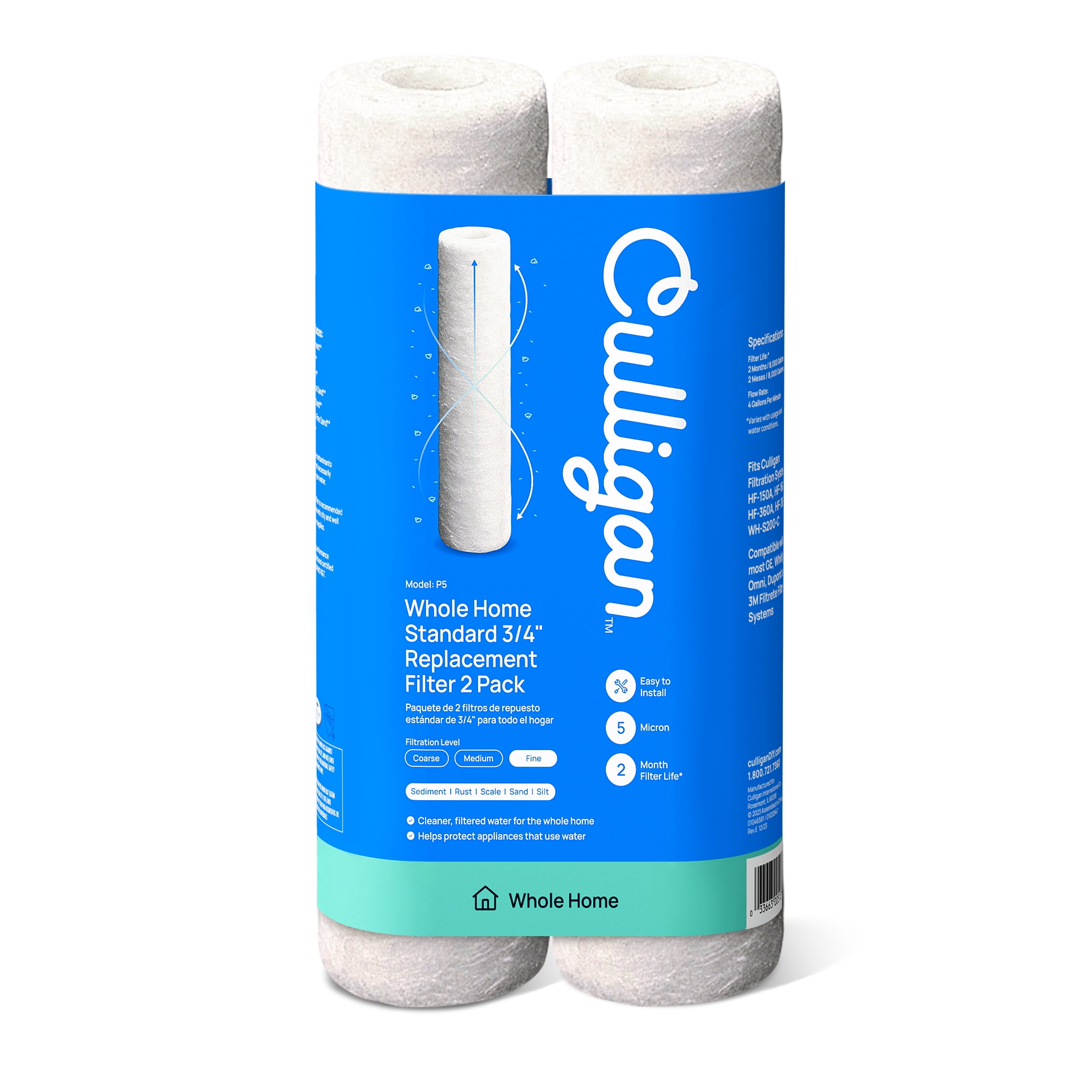 Culligan 5 Micron Whole House Sediment Replacement Filter 2-Pack