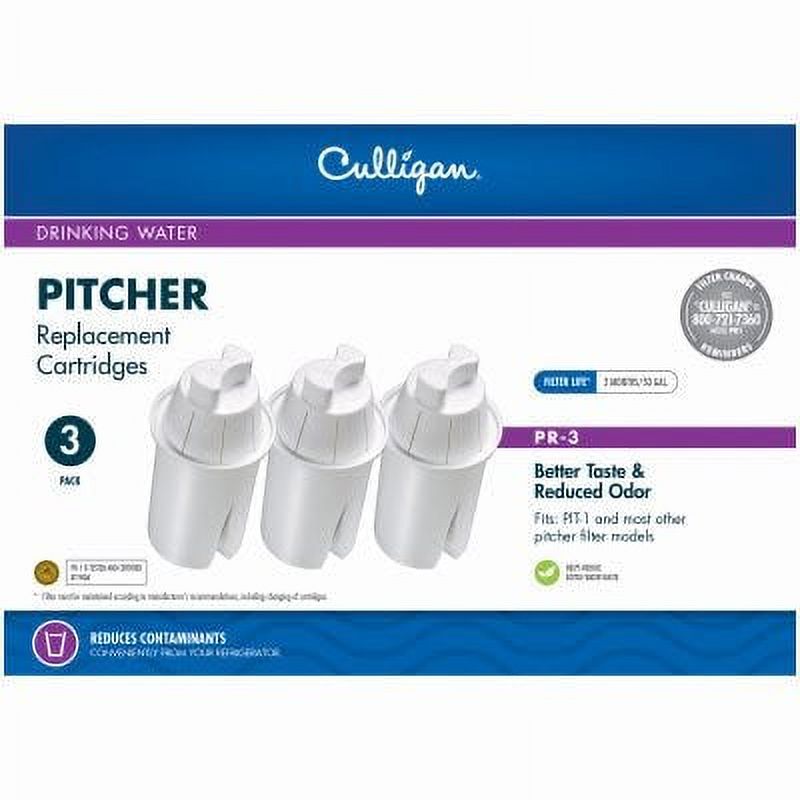 Culligan Pitcher Filter Replacement Cartridges, 3Pack 1 Pack