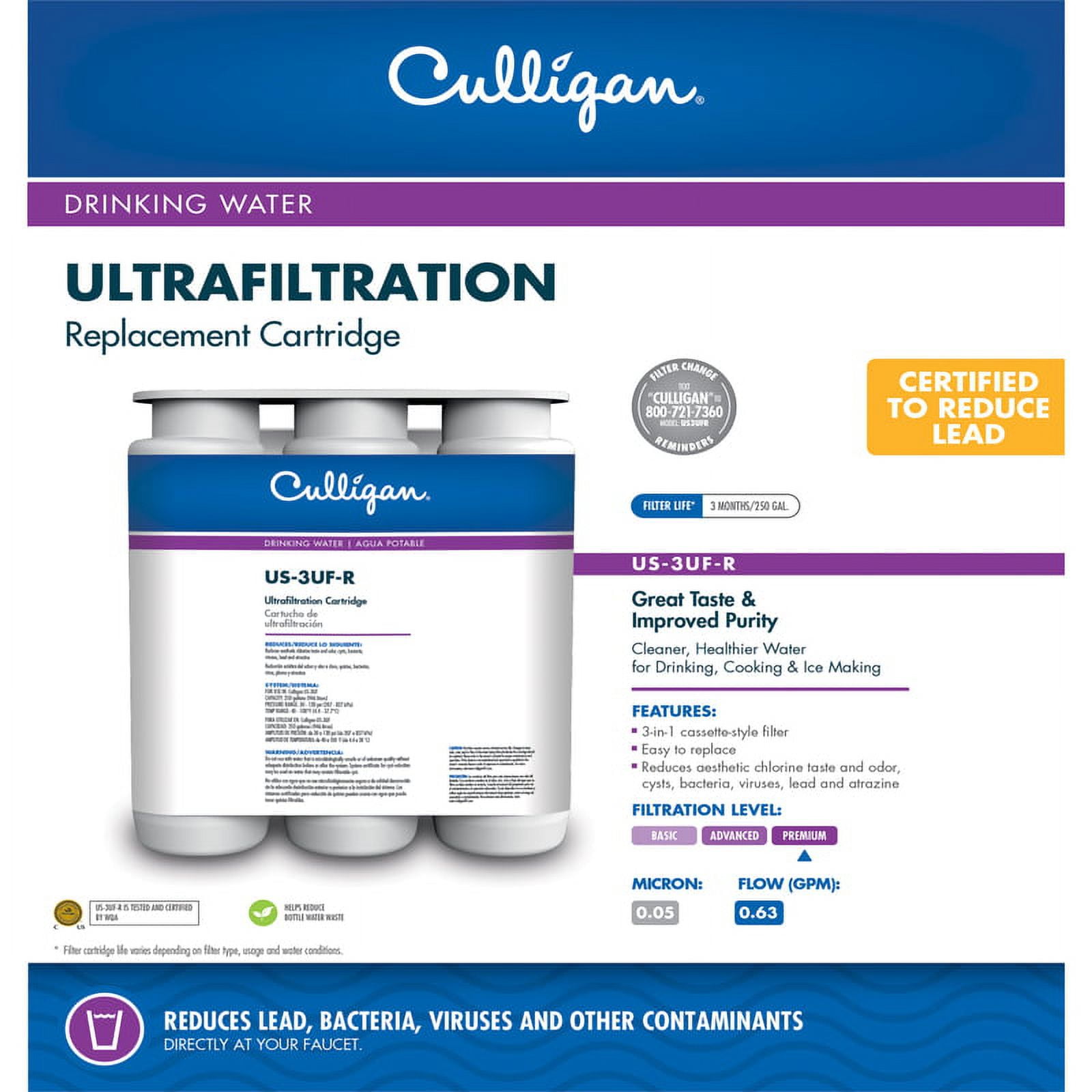 Culligan 216907 Ultra Filtration Water Filter Cartridge 3 Stage