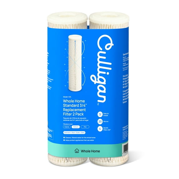 Culligan S-1A Whole Home Standard 3/4" Water Filter Replacement, Medium (2-Pack)