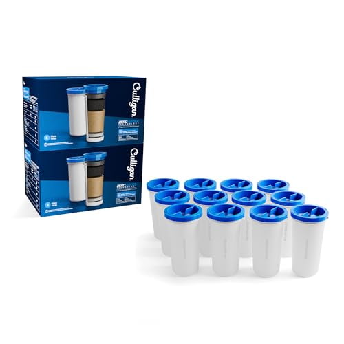 Culligan with ZeroWater Technology Replacement Filter 12-Pack, 5-Stage Advanced Water Filter  IAPMO Certified to Reduce Lead, Total PFAS (Forever Chemicals), Mercury, Fluoride, and Chlorine