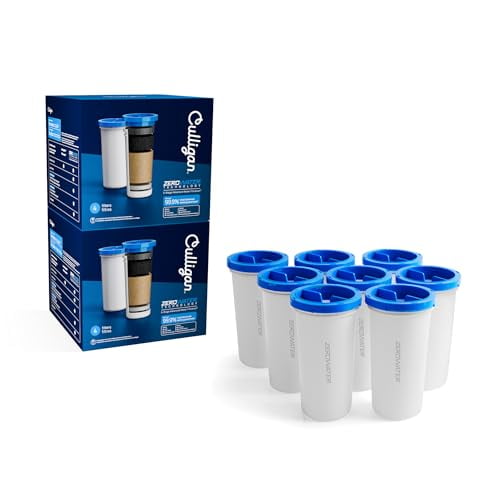 Culligan with ZeroWater Technology Replacement Filter 8-Pack, 5-Stage Advanced Water Filter  IAPMO Certified to Reduce Lead, Total PFAS (Forever Chemicals), Mercury, Fluoride, and Chlorine