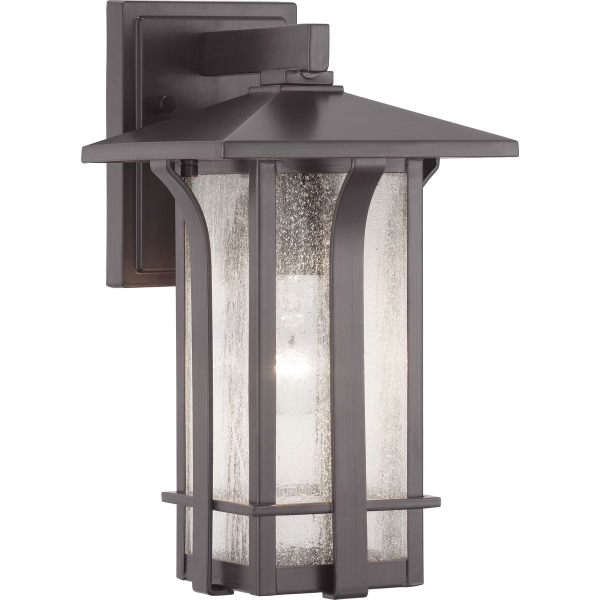 Antique Bronze 16" Outdoor Wall Lantern with Seeded Glass
