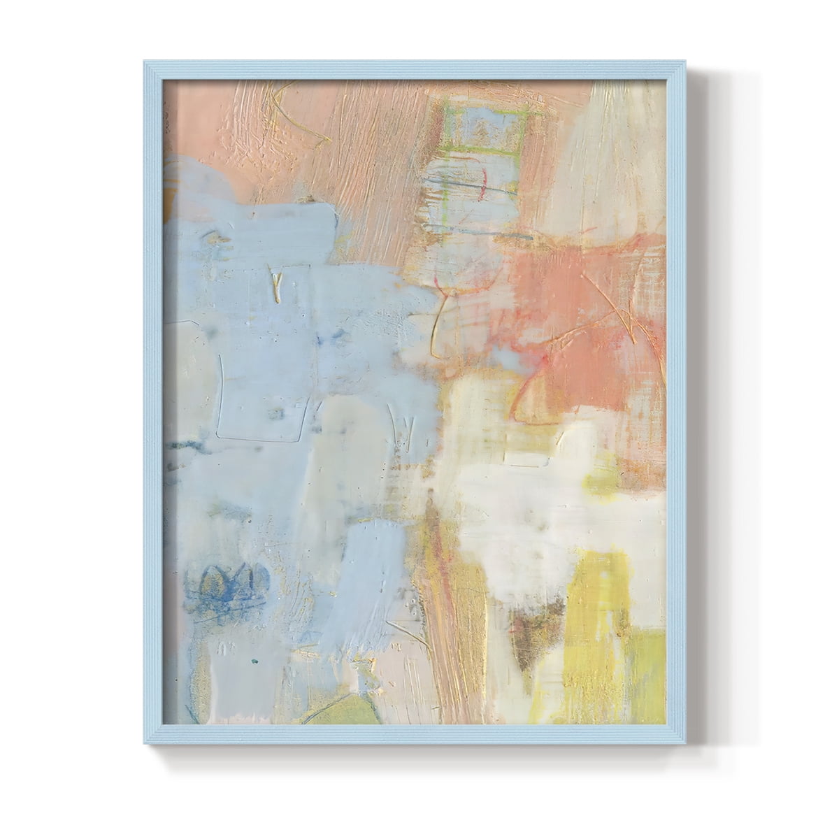 Cully I Framed Print in Blue Solid Wood Framed Print No Nail Hanging