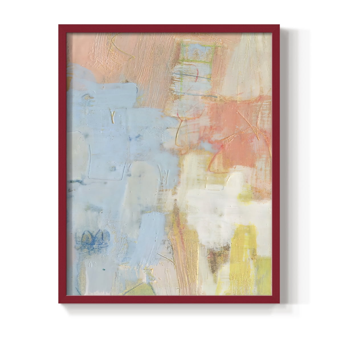 Cully I Framed Print in Red Solid Wood Framed Print No Nail Hanging