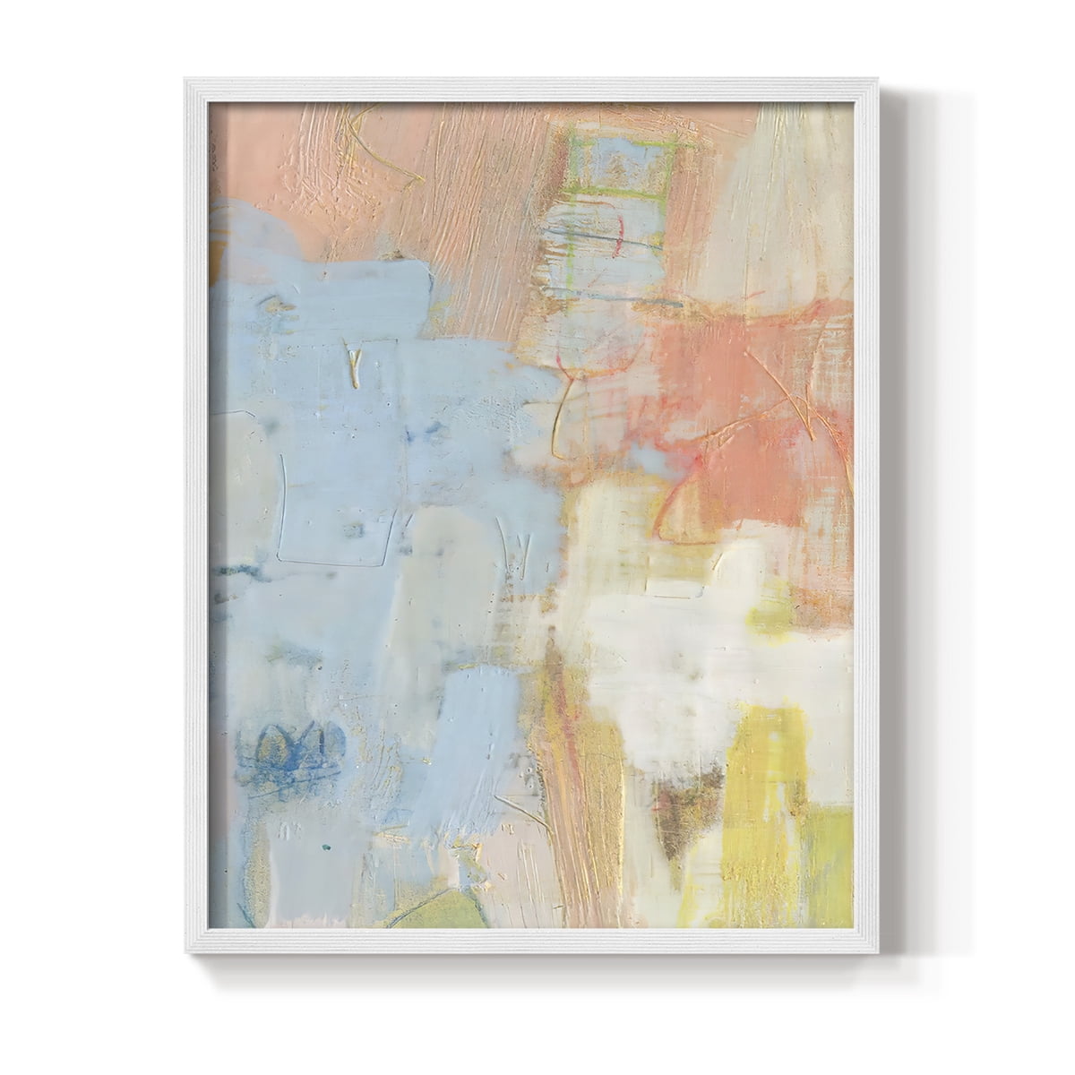 Cully I Framed Print in White Solid Wood Framed Print No Nail Hanging
