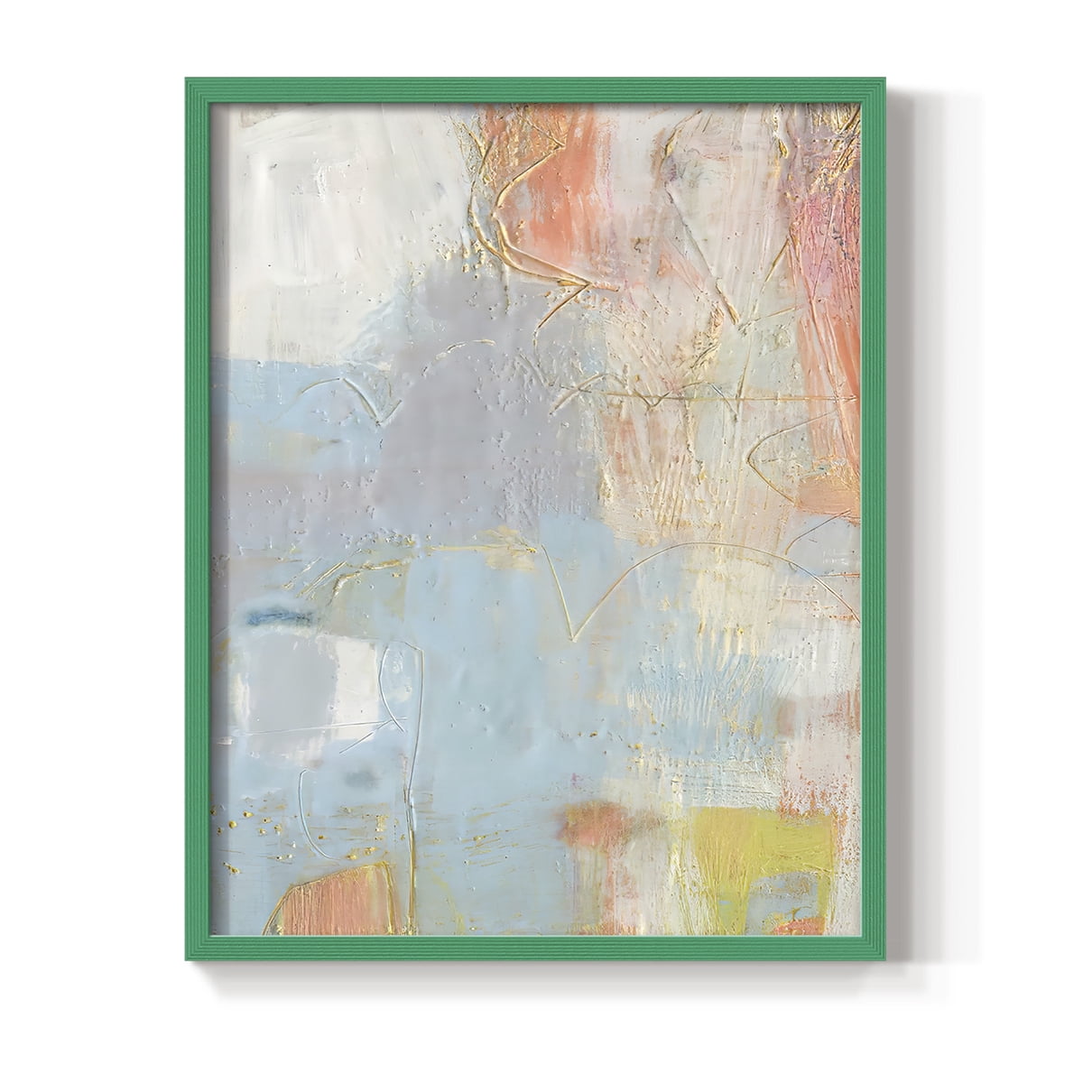 Cully II Framed Print in Green Solid Wood Framed Print No Nail Hanging